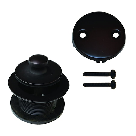 Westbrass Coarse Thread Twist & Close Bathtub Drain Trim with Two-Hole Overflow, Oil Rubbed Bronze D94-2-12